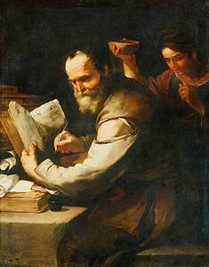 Luca giordano   xanthippe schuettet sokrates wasser in den kragen