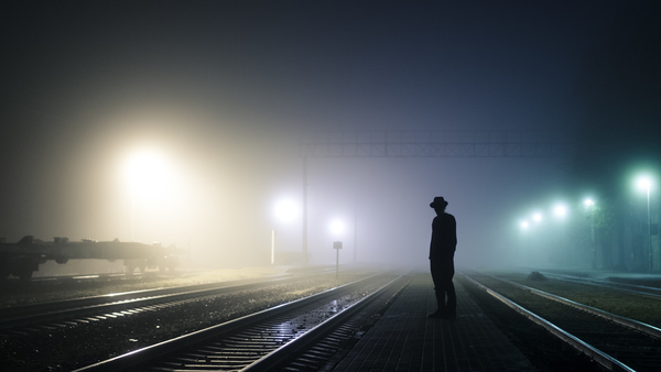 Railroad selfportrait hat silhouette fog night 950215 wallhere.com