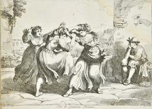 Bartolomeo pinelli  fight of women in rome2