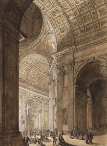 Louis jean desprez   interior of st peters illuminated