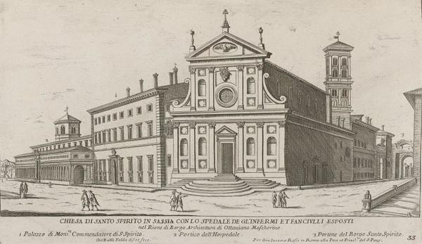 Chiesa di santo spirito in sassia  nel rione borgo by giovanni battista falda